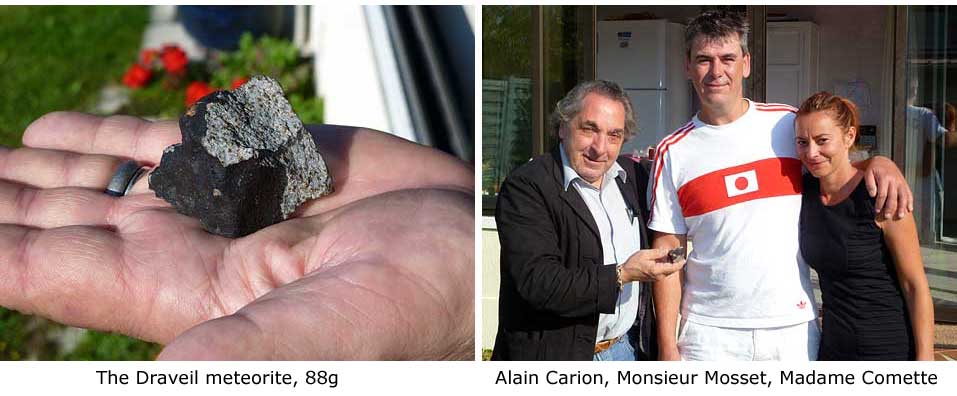 meteorito cae sobre familia Comette